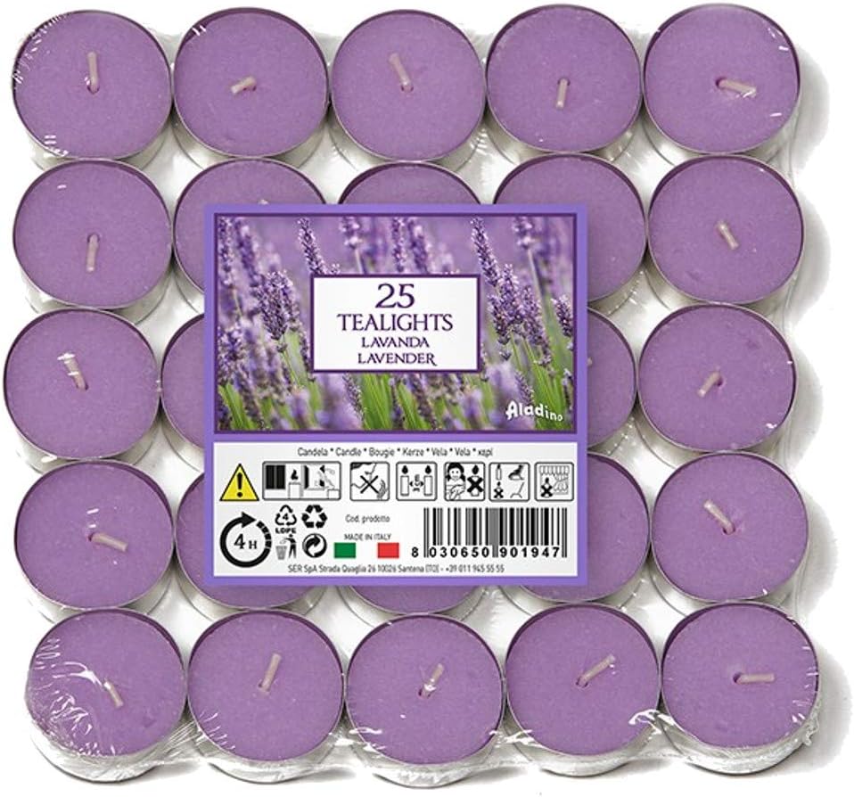 Price's Candles - Aladino Lavender Scented Tea Lights 50 Pack - 021937D