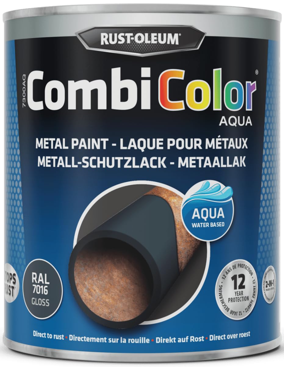 Peinture métal alkyde non solvantée CombiColor® Aqua brillant RAL 7016 gris anthracite pot 0.75l