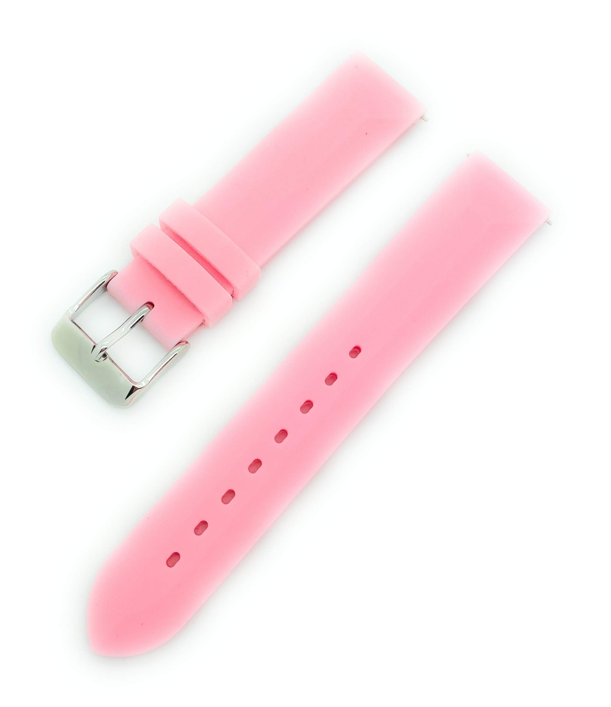 20mm Rubber Silicone Watch Band with Quick Release Pins (Pink)