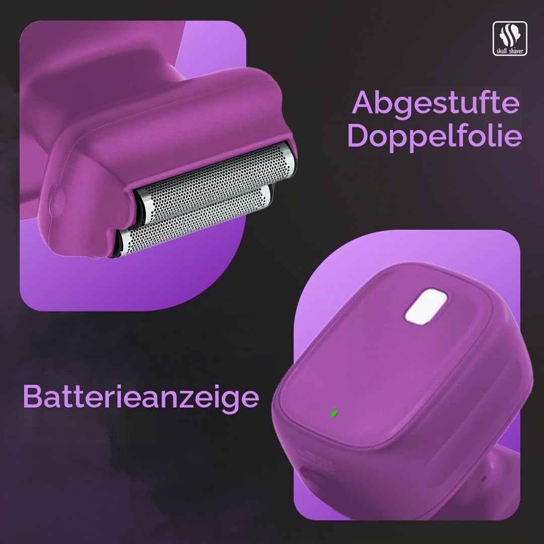 Skull Shaver One Lion Purple Pro Rasierer für Frauen - Einfache Haarentfernung - Elektrorasierer mit gestufter Doppelfolientechnologie | Einfache Haarentfernung, Elektrorasierer mit gestufter Doppelfolientechnologie, Für Frauen