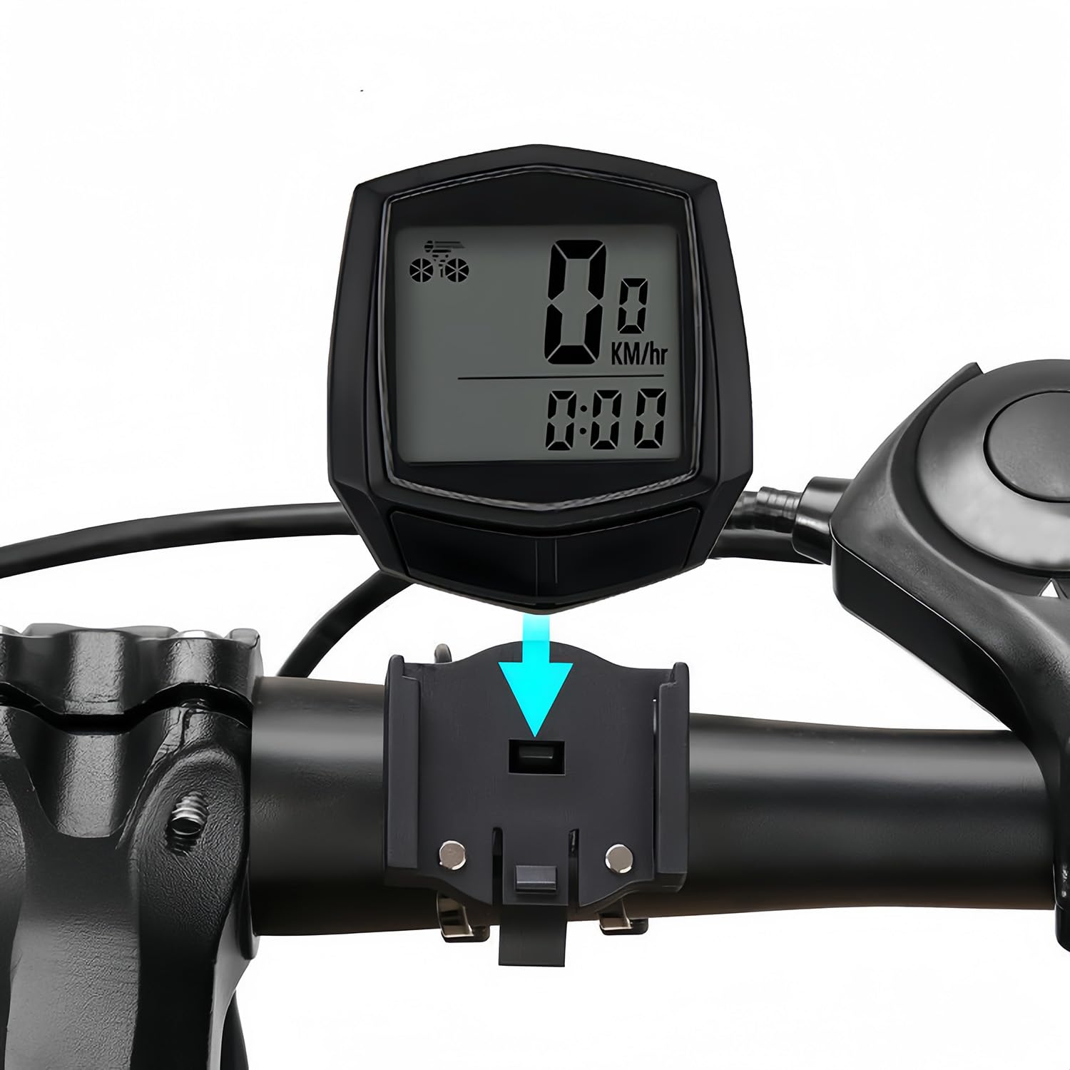 Bike Computer, Bike Speedometer and Bicycle Odometer Waterproof Cycling/Cycle Computer with LCD Display, Automatic Wake-Up, Multi-Functions for Road Bike MTB
