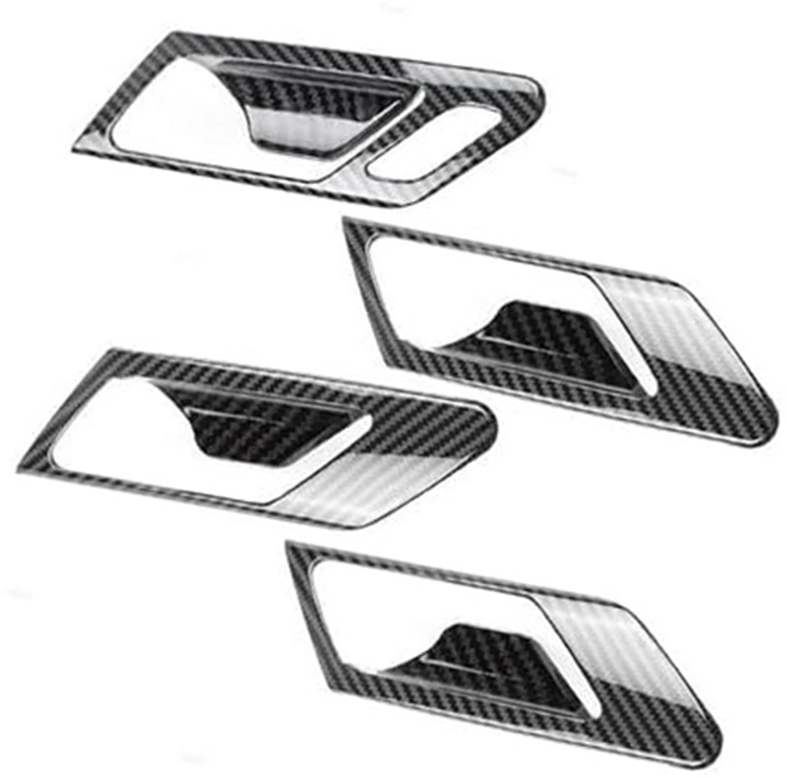 Pizgear Black Lhd Car Inner Handle Cover Car Interior Mouldings, For Vw, For Golf 6 Mk6 2008-2013 Lhd/Rhd Accessories Abs Door Handle Pull Bowl Frame Cover Trim Carbon Fiber Grain(Black Lhd)