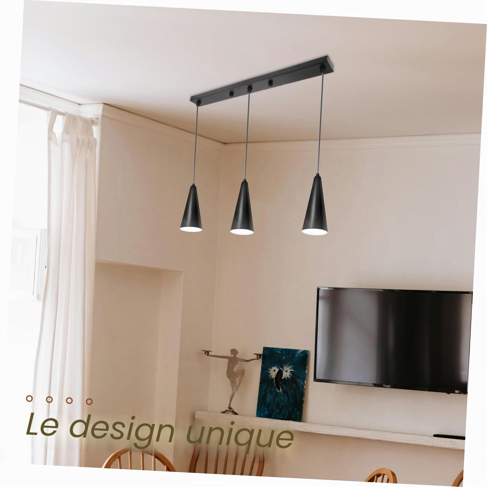 SEWACC Support de Plafond Long pour Luminaire Plaque Rectangulaire pour Éclairage Suspendu Fixation Durable et pour Ambiance