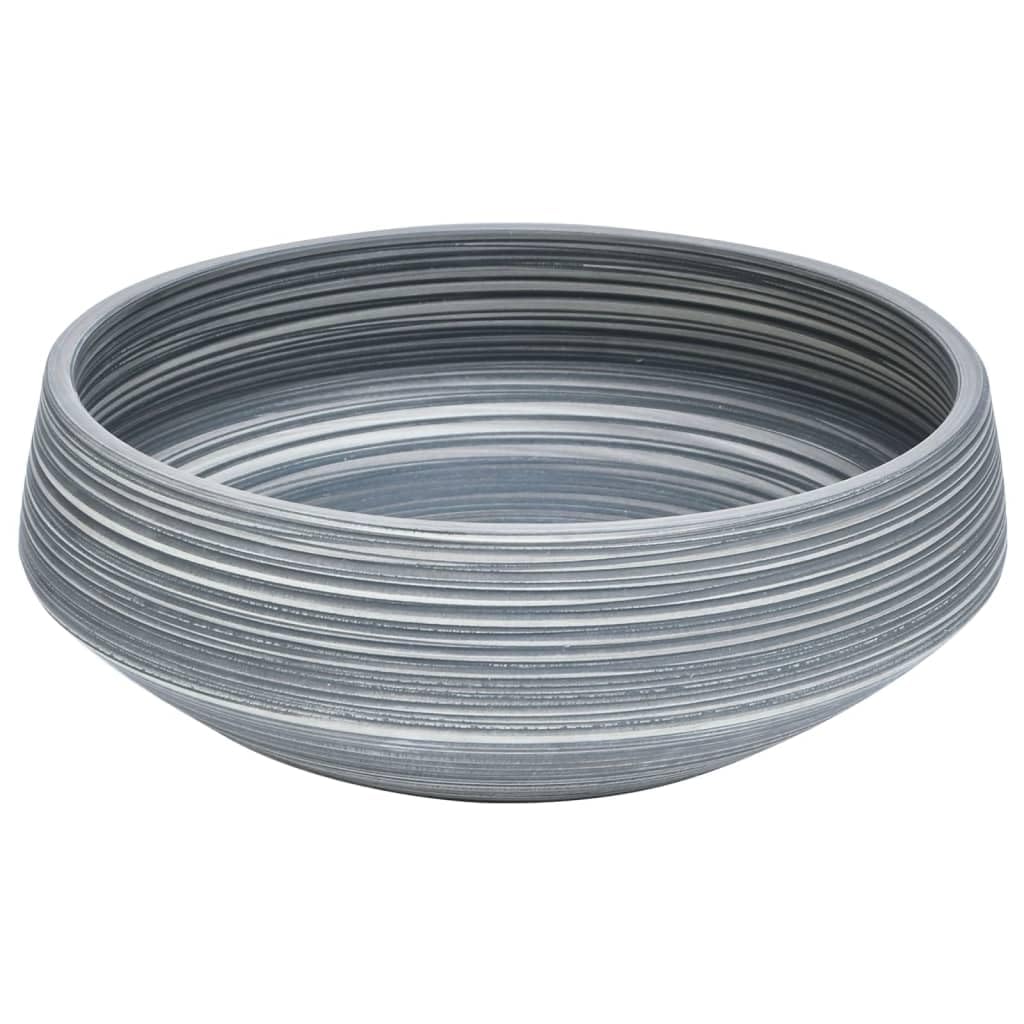 ShGaxin Lavabo sobre encimera Redondo cerámica Gris Φ41x14 cm, Fregadero, Lavabo Baño, Lavamanos Baño, Lavatorio Casa De Banho, Mueble Lavabo sobre Encimera - 155066