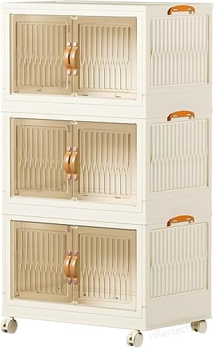 villertech Contenedores de almacenamiento apilables de 104 cuartos de galón, caja de almacenamiento plegable con tapas y puertas, contenedores de disponible en Yaxa Colombia