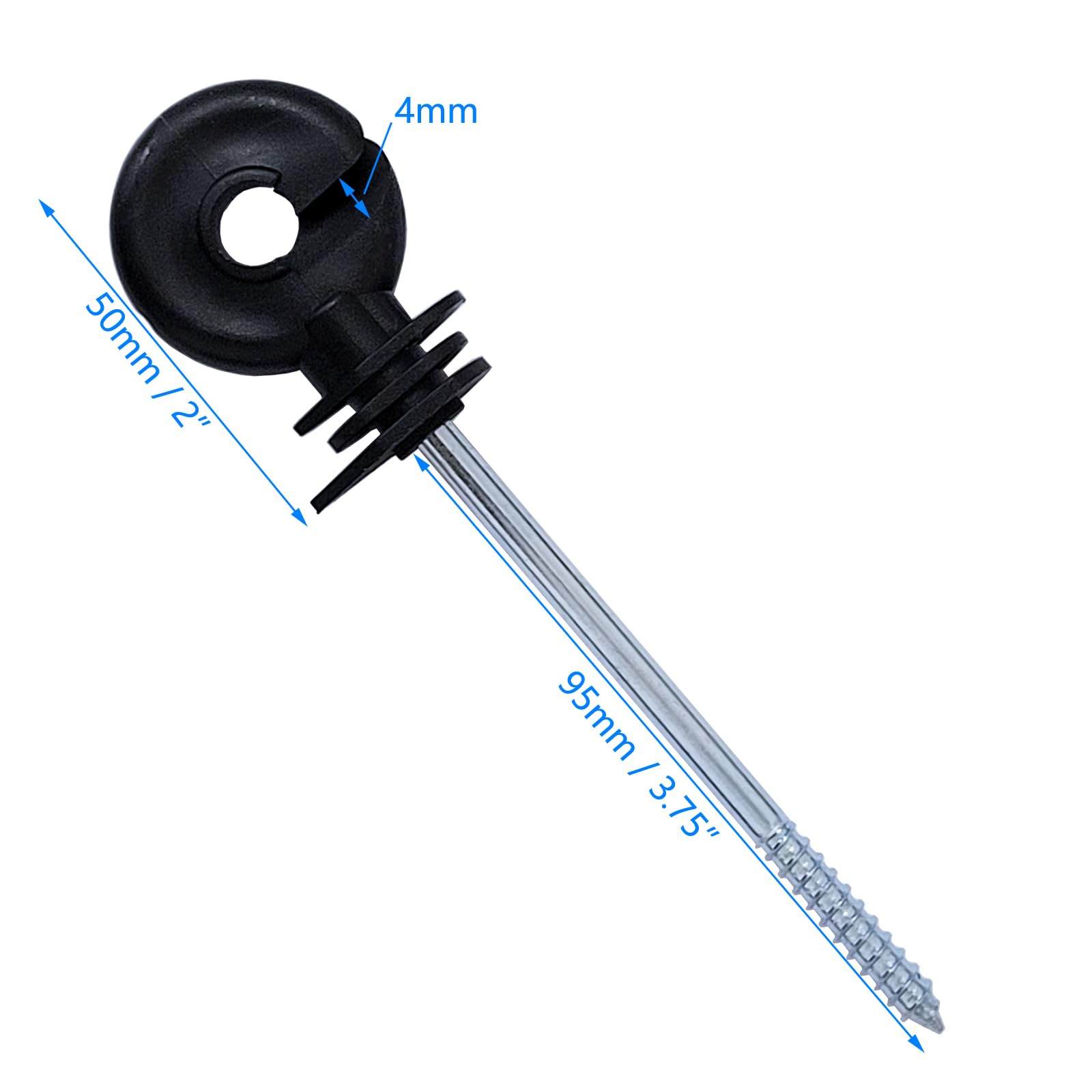 50x 5.9 Inch Electric Fence Wire Insulator Stand Off Screw In Insulator Long Arm Wood Post Insulator Tape Rope Electric Wire Animal Agr