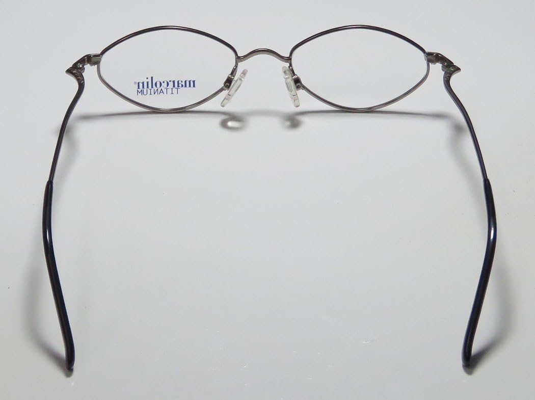 Marcolin 2031 Mens/Womens Designer Full-Rim Shape Titanium Light Weight Classy Eyeglasses/Glasses (46-18-140, Gunmetal)