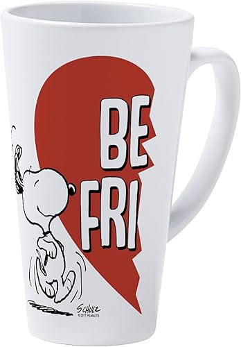 Miniatura 2 de CafePress Peanuts Best Friends Heart - Taza con leche (17 oz)