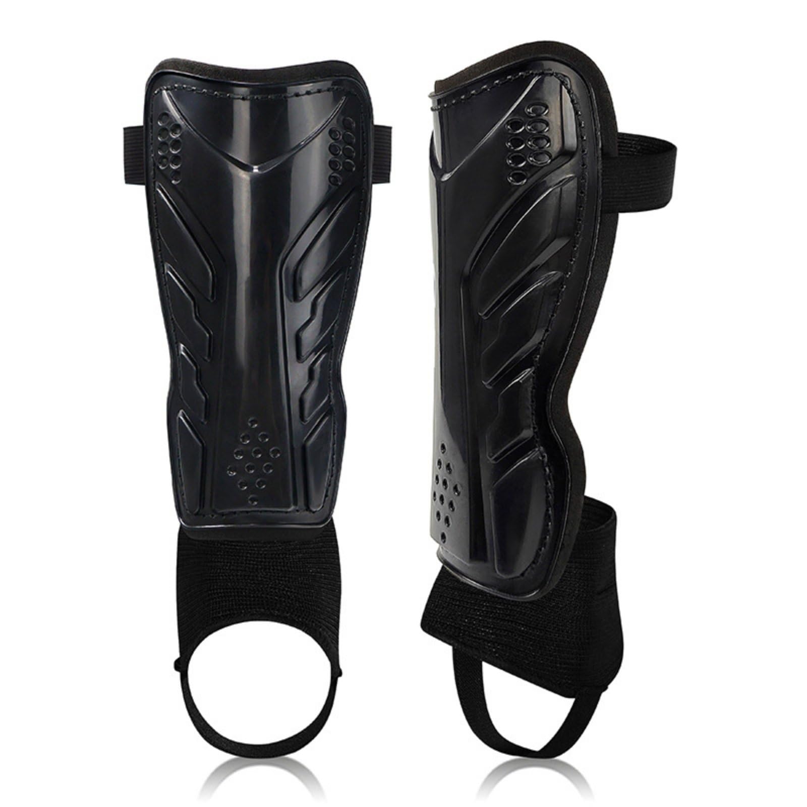 Strap Shin Guard Comfortable Fit Football Shin Guards Lightweight Calf Protector Straps Set for Adults, Match Play, Training, Black, L-image-23