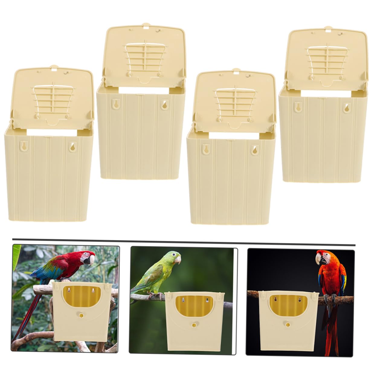 Happyyami Nido De Cría para Pájaros 5 Cajas Diseño Moderno Resistente a Todo Clima