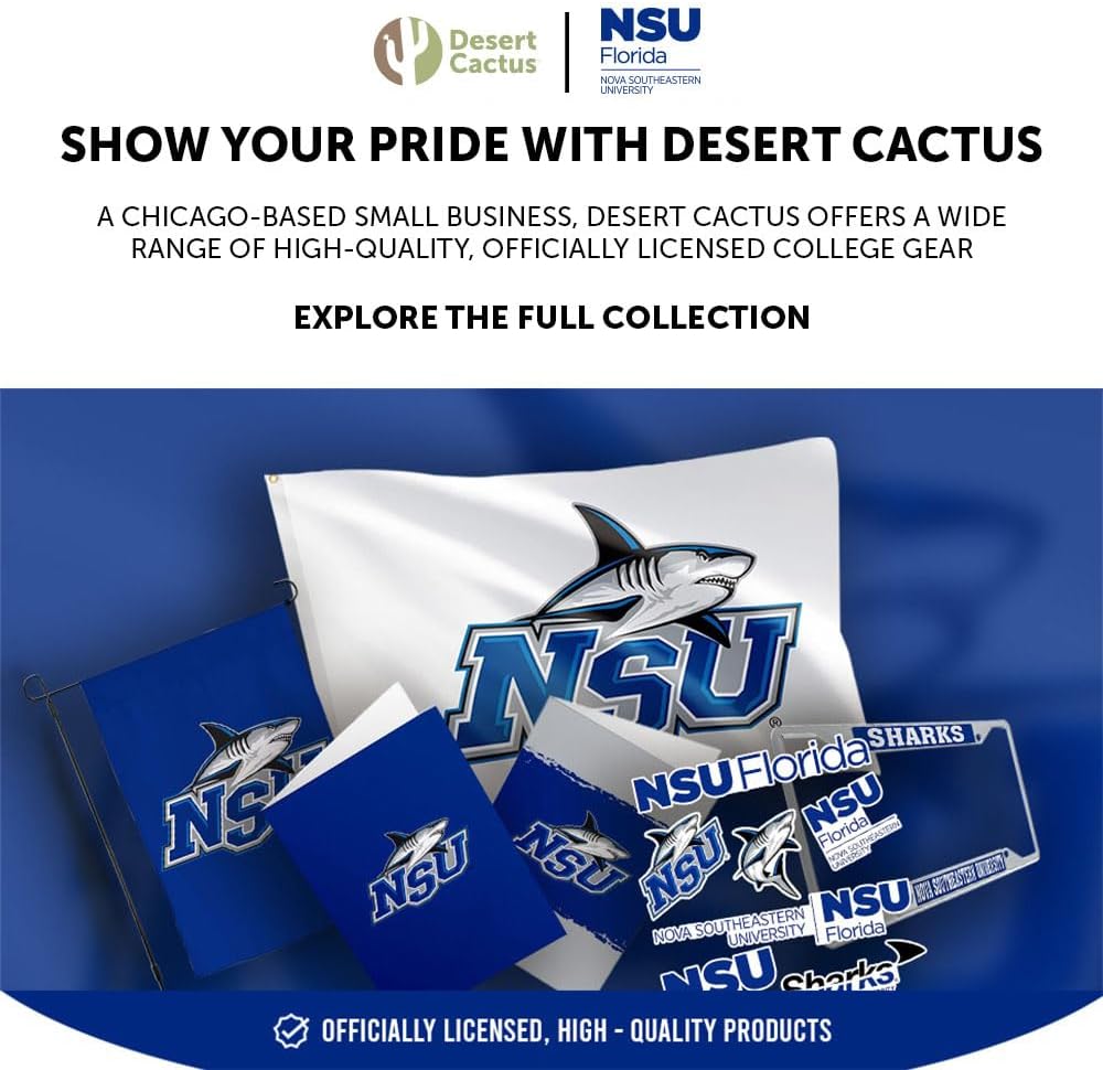 Desert Cactus Nova Southeastern University Baseball Hat NSU Sharks Brimmed Embroidered Cap Adjustable Cloth Strap Adult