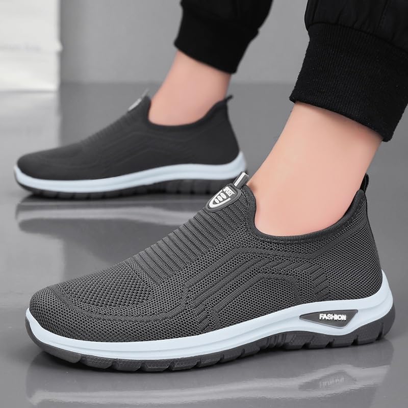 Men's Casual Dress Oxfords Shoes Knit Fashion Dress Sneakers Slip On Lightweight Walking Shoe Non-Slip Hiking Outdoor Sneaker3