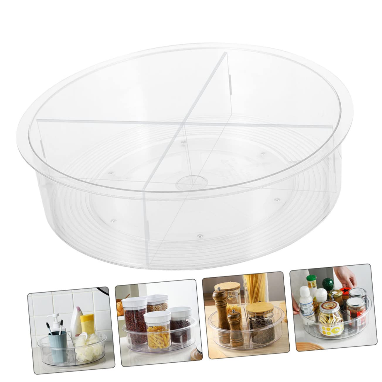 LABRIMP Dispensador Giratorio De Condimentos Organizador De Cocina Transparente Almacenamiento De Baño