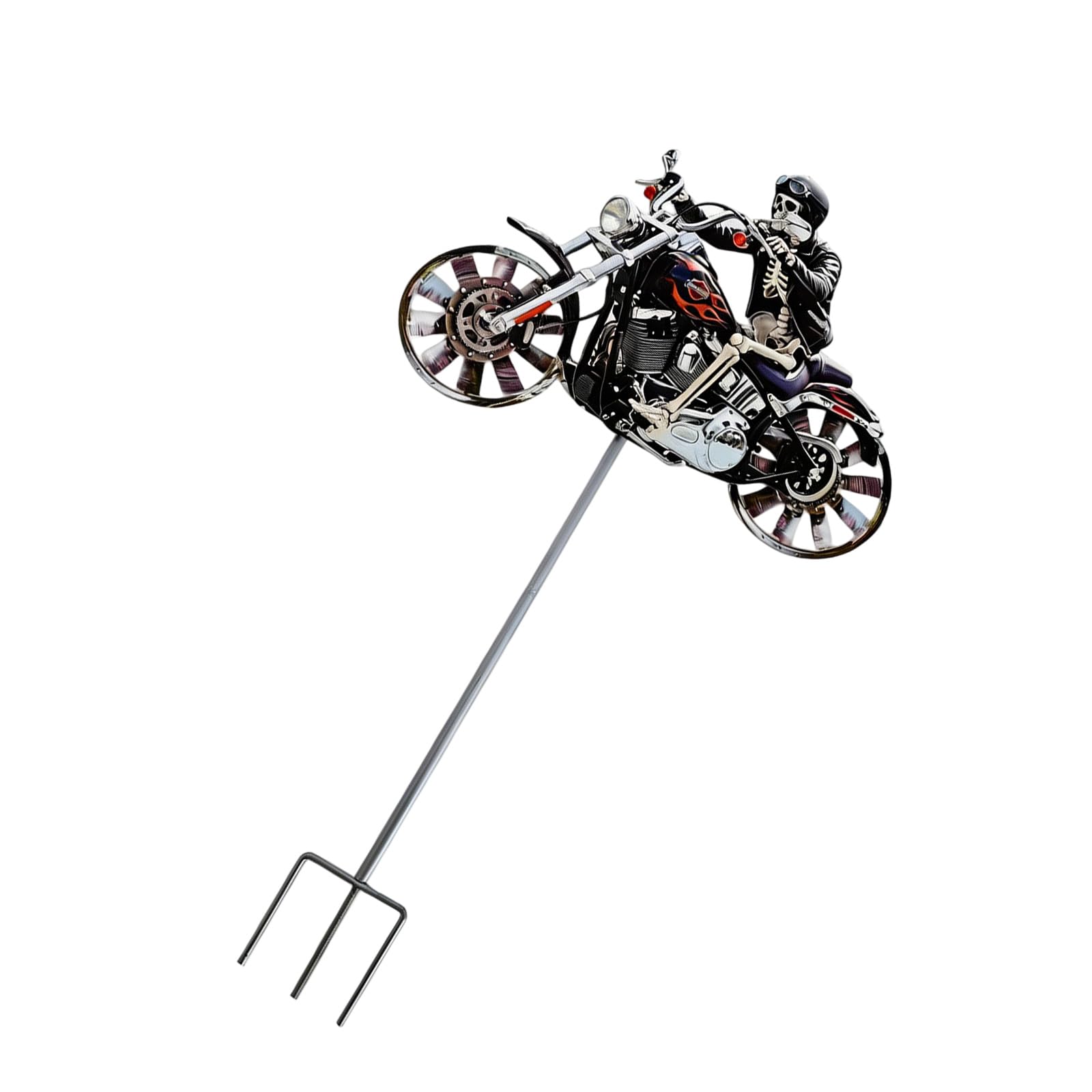 Wind Spinner Outdoor Metal Wind Spinner with Rotatable Wheel Dynamic Winds Sculptures Metal Windmill Stake Whirling Combine Yard Decoration