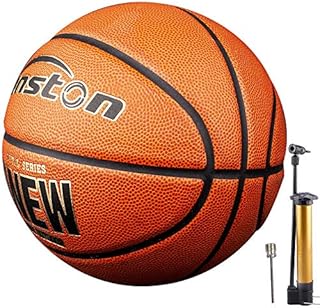 Senston Basketball Size 7 with Pump PU Leather Game Basket Ball for Indoor Outdoor Training Learner Basketballs