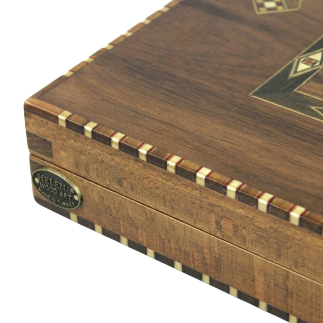 Helena Rural Walnut - Juego de ajedrez de backgammon de 50,8 cm, piezas de ajedrez francés Staunton