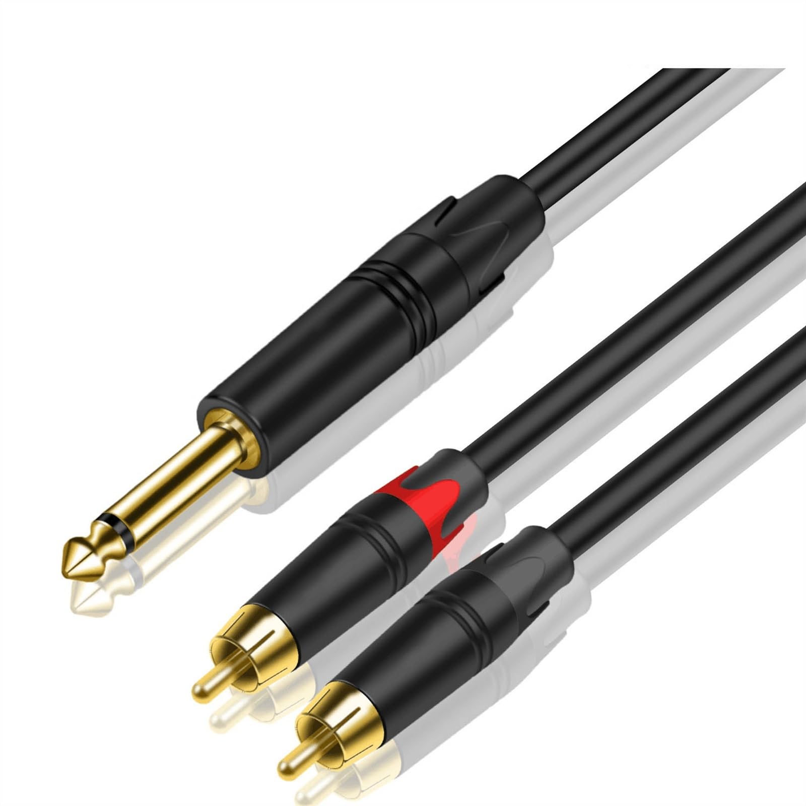 Professionelles Gitarren-Audiokabel Audiokabel 6,5 Mm 1/4 Zoll TS Auf Doppel-Stecker Oder Buchse Y-Splitter-Stecker-Adapter Für DVD-E-Gitarre (Color : Male-3m)