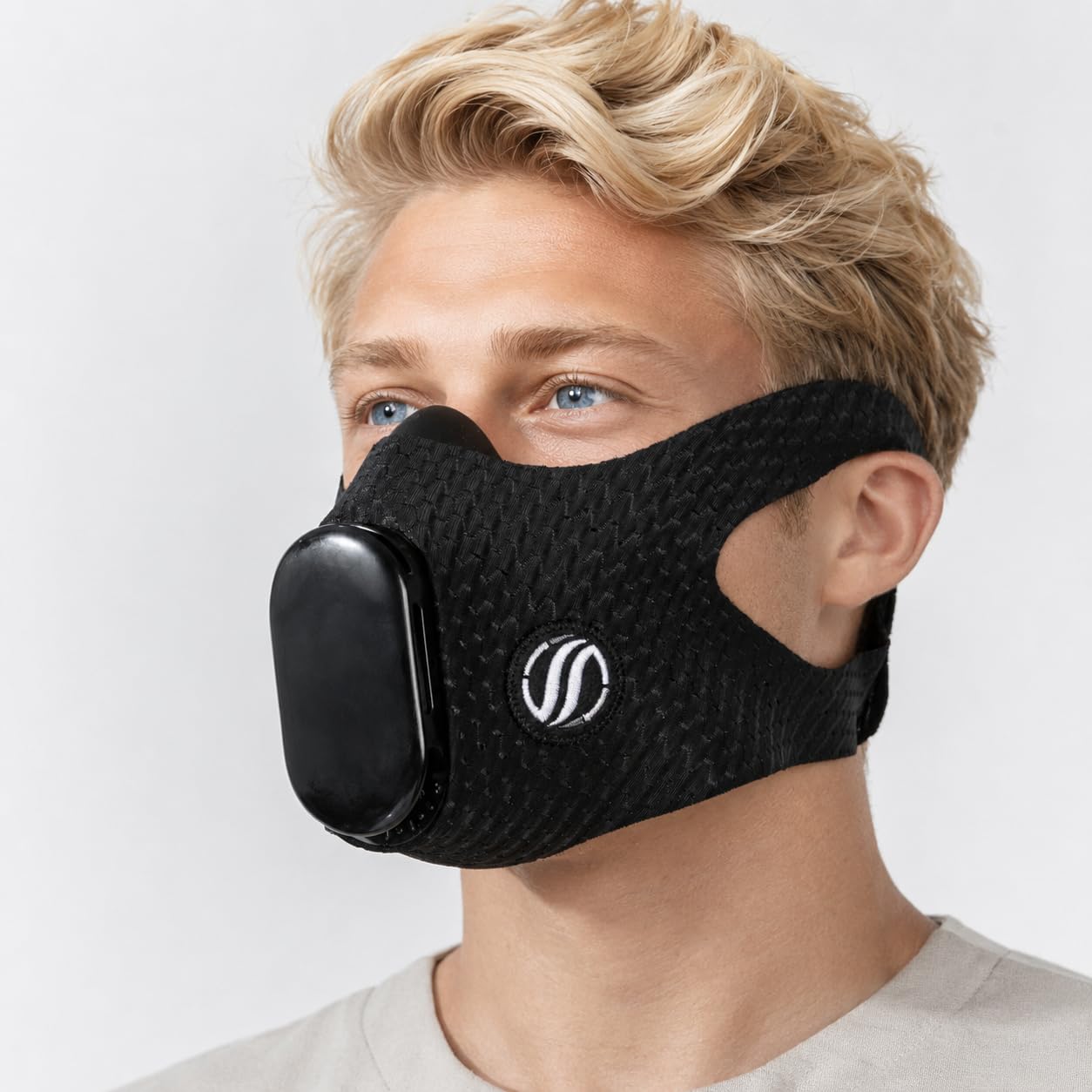 Bigbreathe Brest Masque respiratoire pour entraînement, endurance, course à pied, améliore les performances sportives et le fitness, 9 niveaux de résistance réglables, amovible (S)