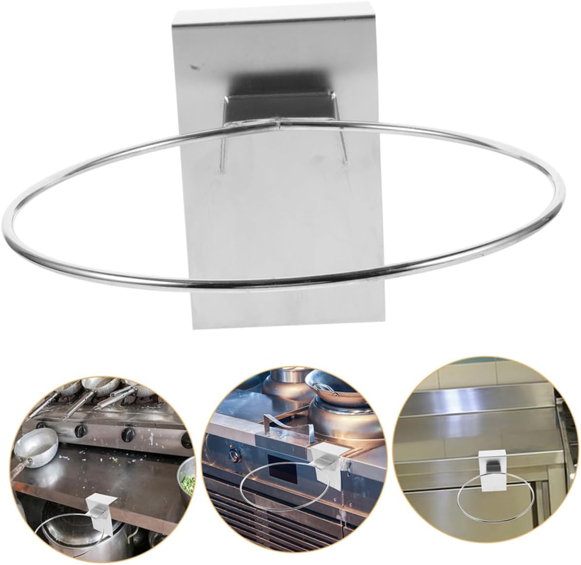 Cabilock Basketball Rack Square Base Wall Mounted Kitchen Towel Holder Stainless Steel Colander Strainer for Cooking for Restaurants and Home Use