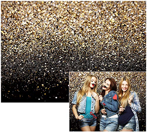Allenjoy 7x5ft Gold Glitter Paint Backdrop for Photography Abstract Golden Bokeh Spot Starry Sky Wedding Adult Baby Children Family New Year Party Decor Portrait Shooting Photo Studio Booth