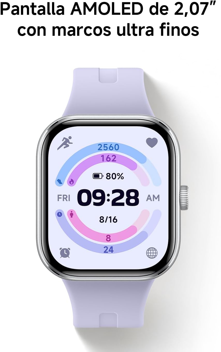 XIAOMI Redmi Watch 5, Reloj Inteligente, AMOLED 53mm, 24 días batería, Llamadas Bluetooth, 150+ Modos Deportivos, Monitor cardíaco, sueño, 5ATM, GPS, Android/iOS, Negro 5