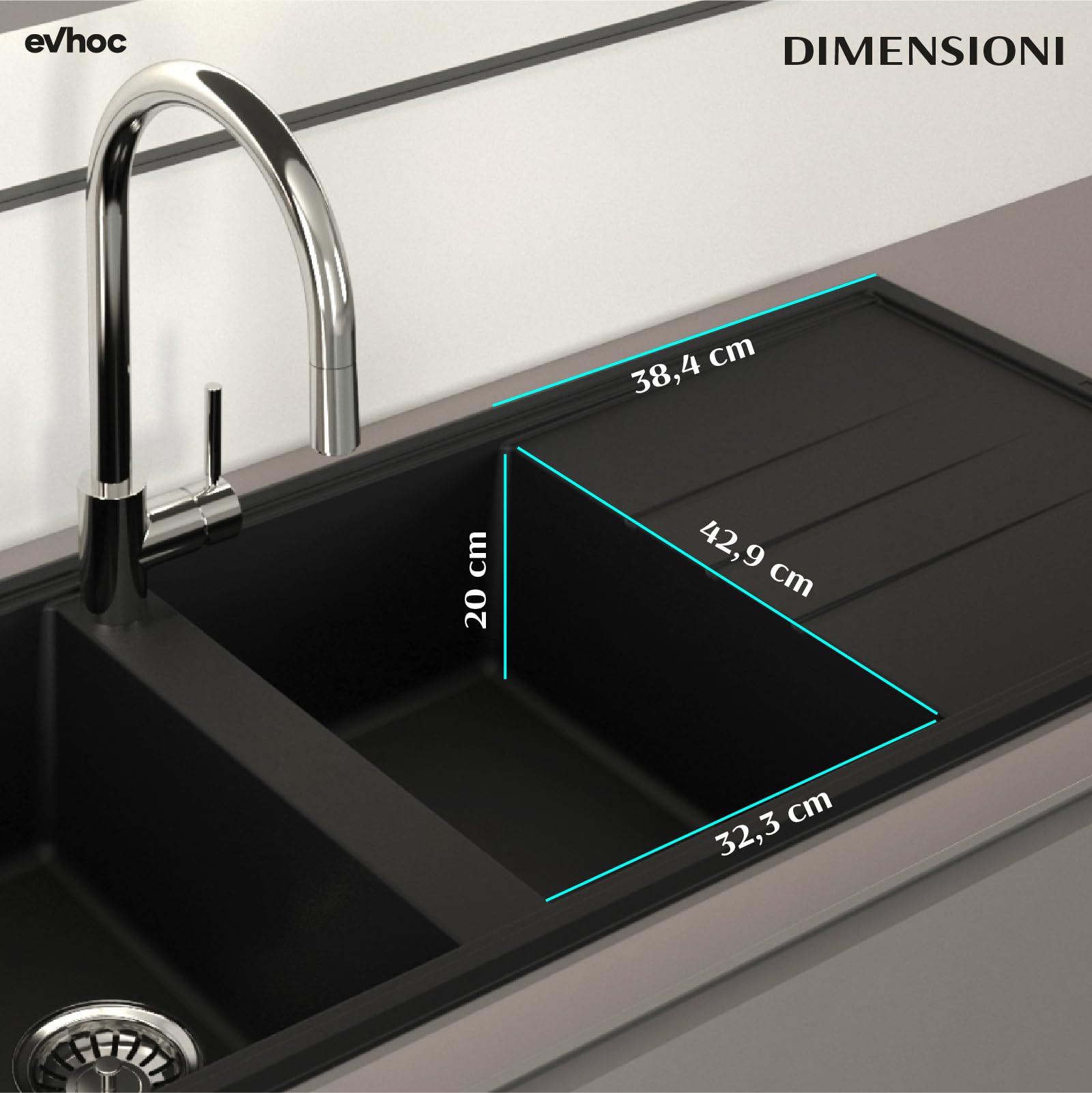 Lavello In Plastica, Autoportante Con Lavabo, Per Cucina, Camper - Foto 6