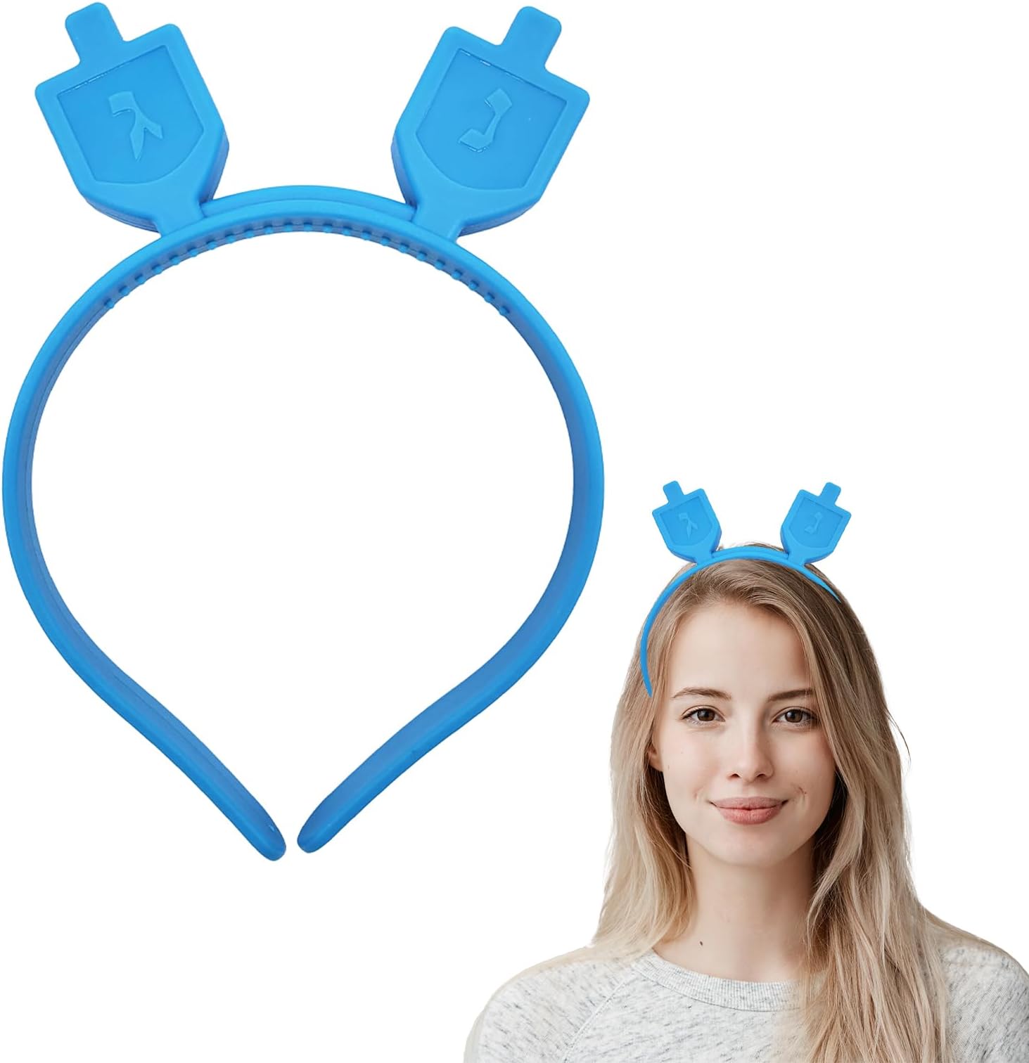 The Dreidel Company Hanukkah Headband - Light Up Flashing Menorah & Dreidel - Glow in the Dark Decoration - Great for Hanukkah Party (Single)