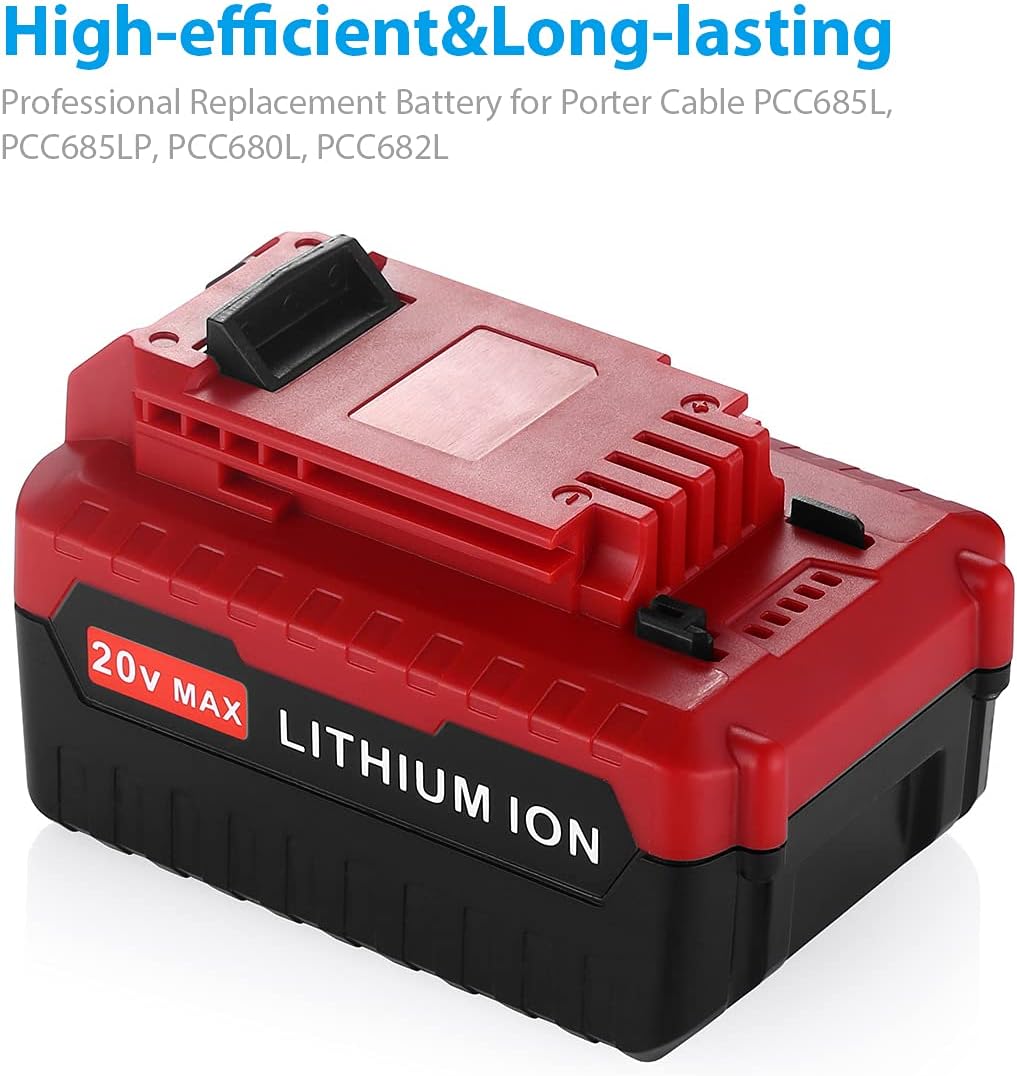 20V MAX 6.0Ah PCC685L Replacement Battery Compatible with Porter Cable 20V Lithium Battery PCC685L PCC680L PCC682L, 2 Pack