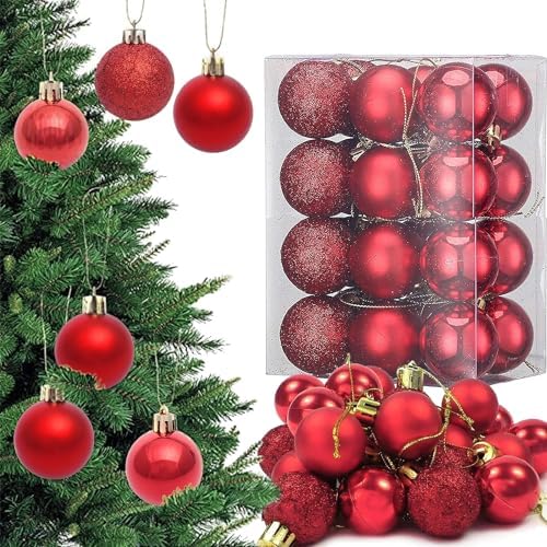 Buy Ascension Pack of 24 Christmas Tree Decoration Balls Ornaments