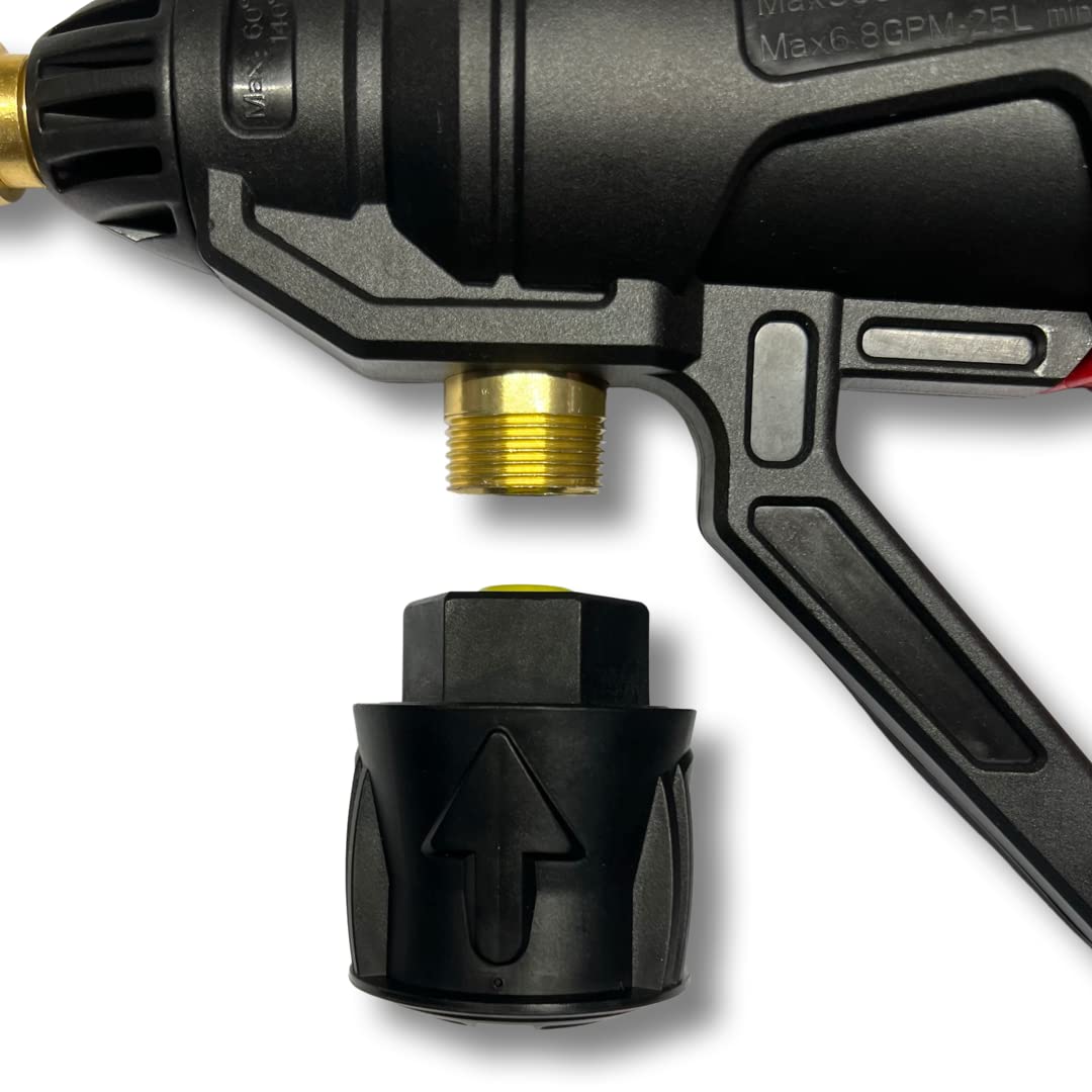 Pistola ad alta pressione per Kärcher con ugello 5 in 1, accoppiamento rapido, adattatore da 1/4 pollici, multi-angolo