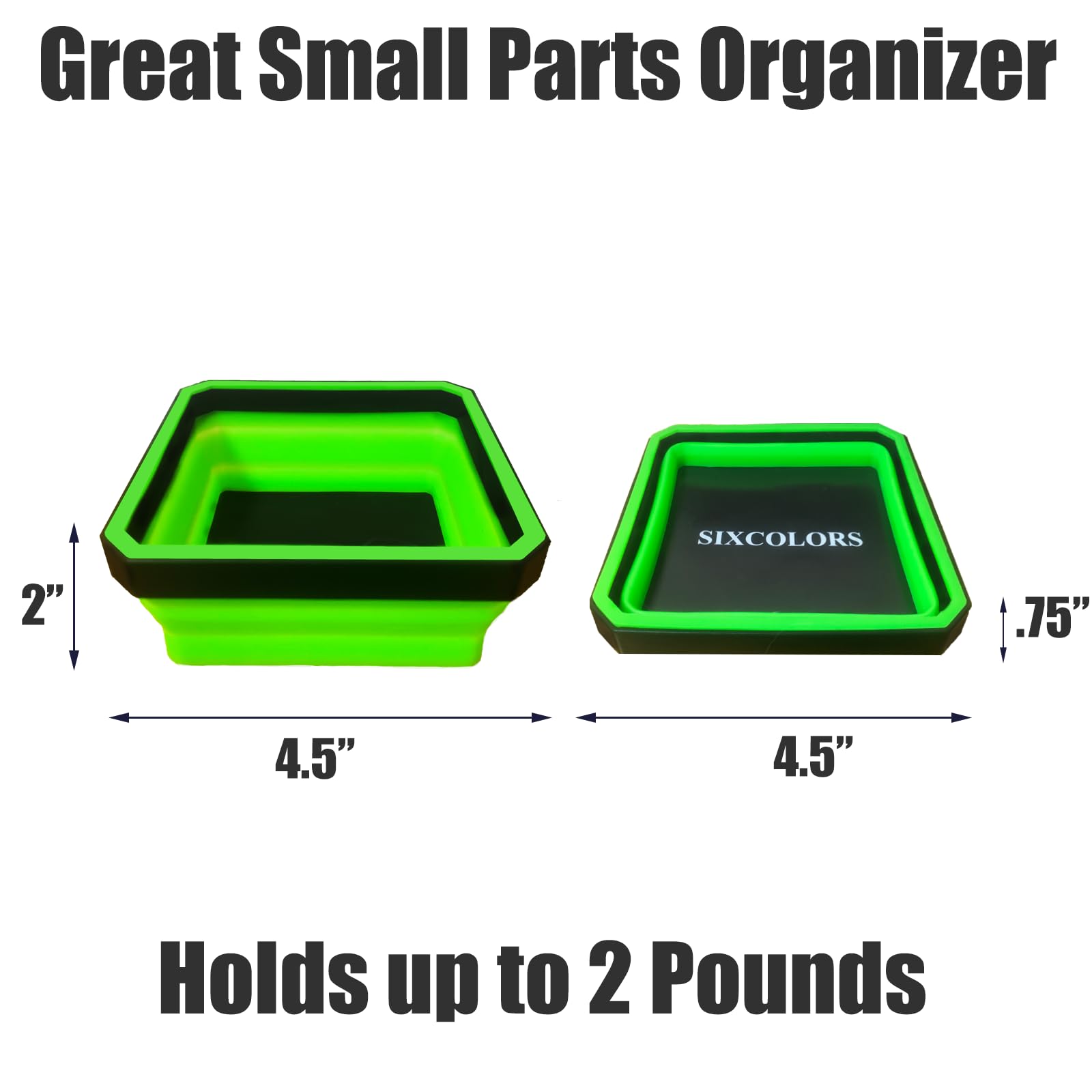 3 Vassoi Magnetici Pieghevoli Per Officina - Organizzatore Per Viti, Bulloni E Piccoli Attrezzi, Blu - Foto 5