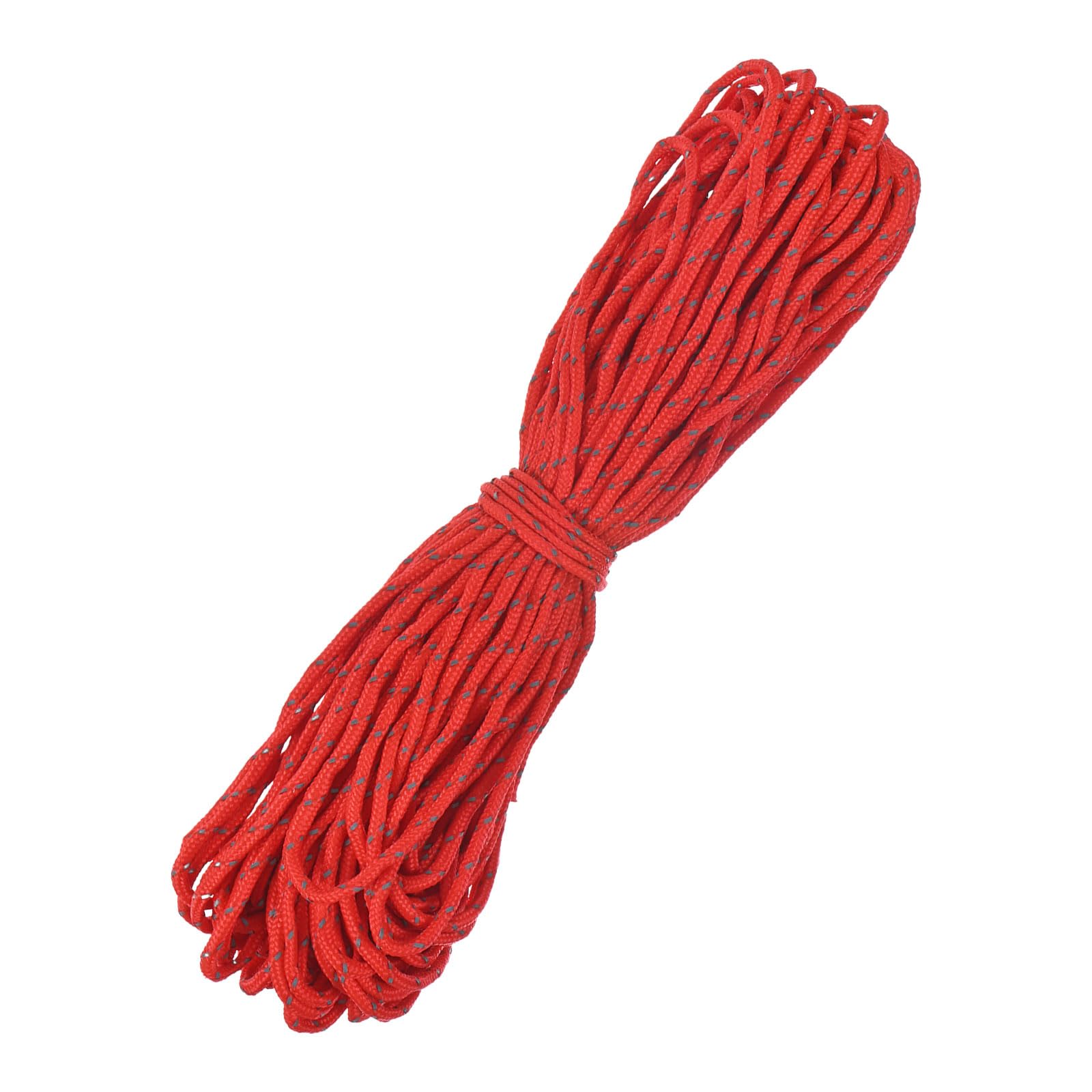 TIXIPEM 2 mm 98FT Reflective Guyline Camping Paracord [1PCS] - Guy Lines Ultralight Thin Cord Rope 3 Strands Paracord Use for Camping Tents & Tarps & Hiking - [Red]