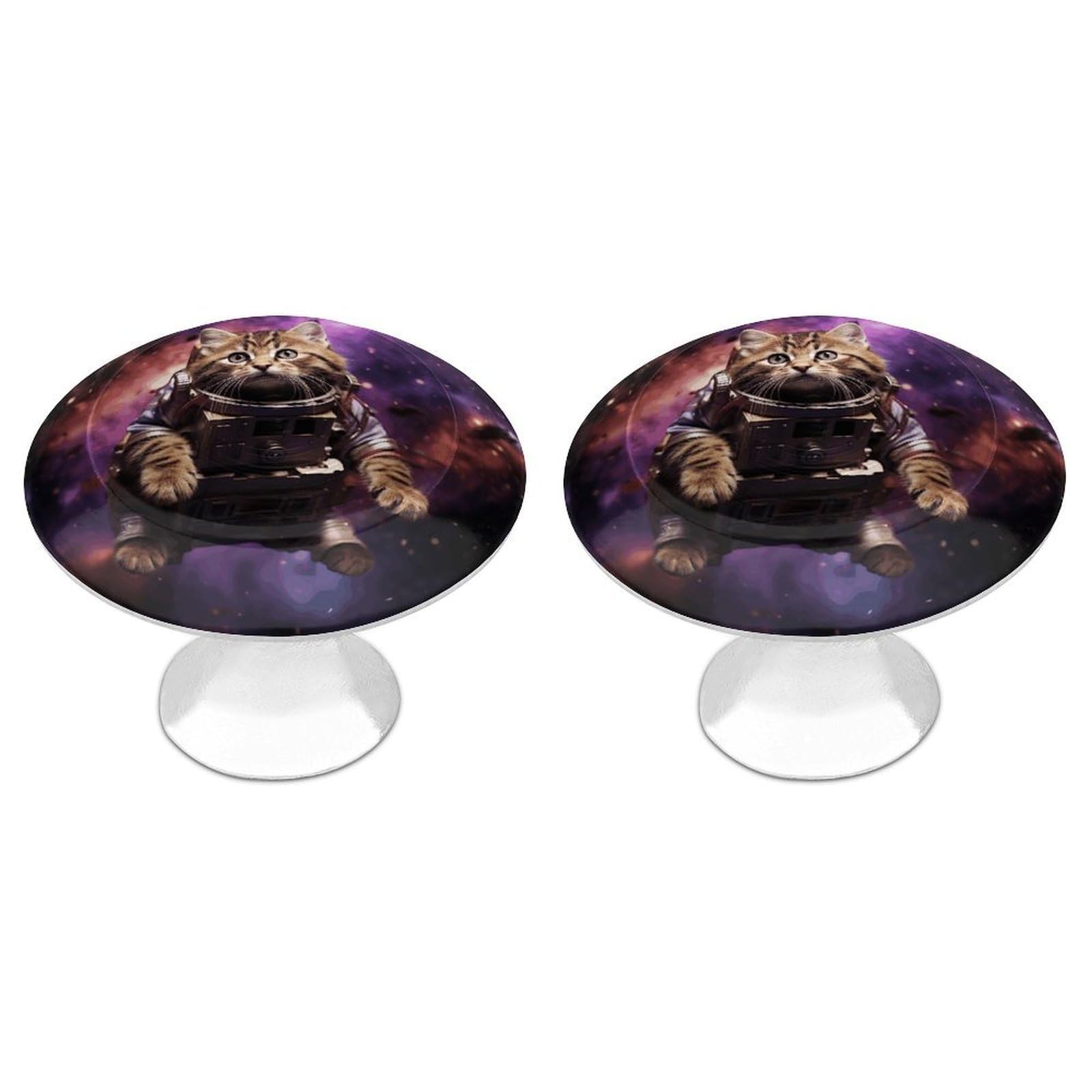 Btcowzrv Style A Cat In Outer Space 2 Pack Cabinet Knobs Drawer Pulls