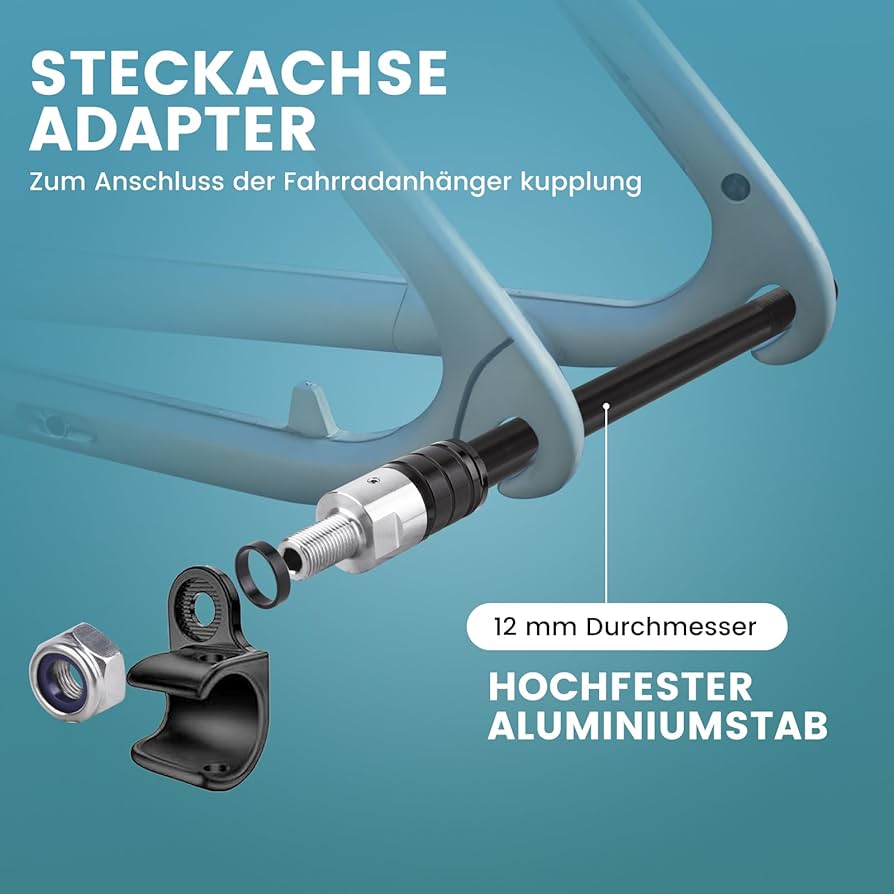 YUETTYY Bike Trailer Thru Axle Adapter,Adjustable Shaft Length