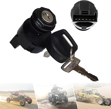 PROCOMPANY Replacement Ignition Key Switch Compatible with Polaris Sportsman 400 HO 4x4 2008 2009 2010 2011 2012 2013 2014 400 HO SE 4x4 2014 6 Pin 3 Position
