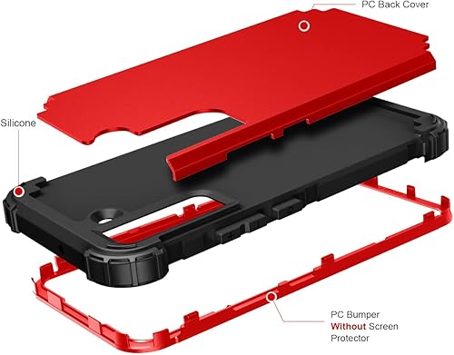 Miniatura 3 de Ankoe Funda para Samsung Galaxy S22 Plus, resistente, protección contra caídas de policarbonato duro, silicona suave, combo híbrido Impact Defender