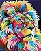 Produktbild XDXART Malen nach Zahlen Set für Kinder und Erwachsene, farbenfroher Löwe, Weihnachtsdekoration Geschenkidee 40,6 x 50,8 cm Rahmen
