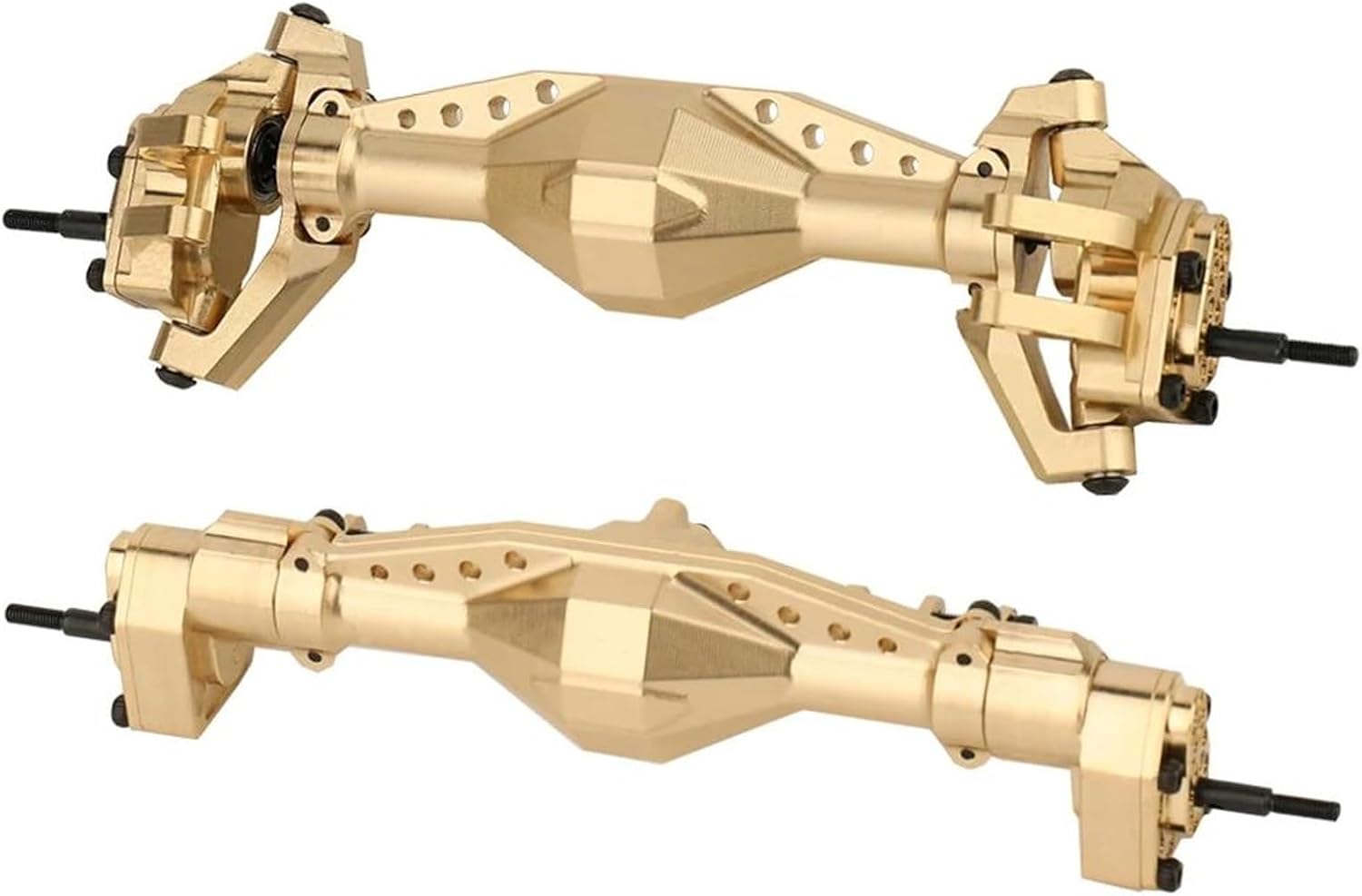 ALBARAY Upgrade Parts Compatible with Axial for UTB18 for RTR for Capra Buggy for 1/18 Brass Portal Front and Rear Axle with Steel Gear RC Car Upgrade Parts Accessories (Color : Front Rear Axles)