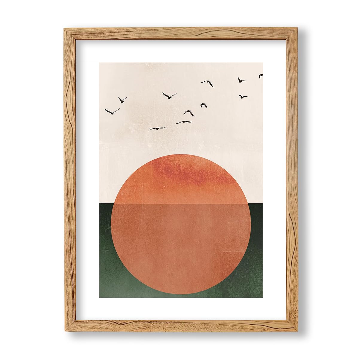 Photo 1 of FoxUncle Japanese Minimalist Sunset Bird Wall Art Poster