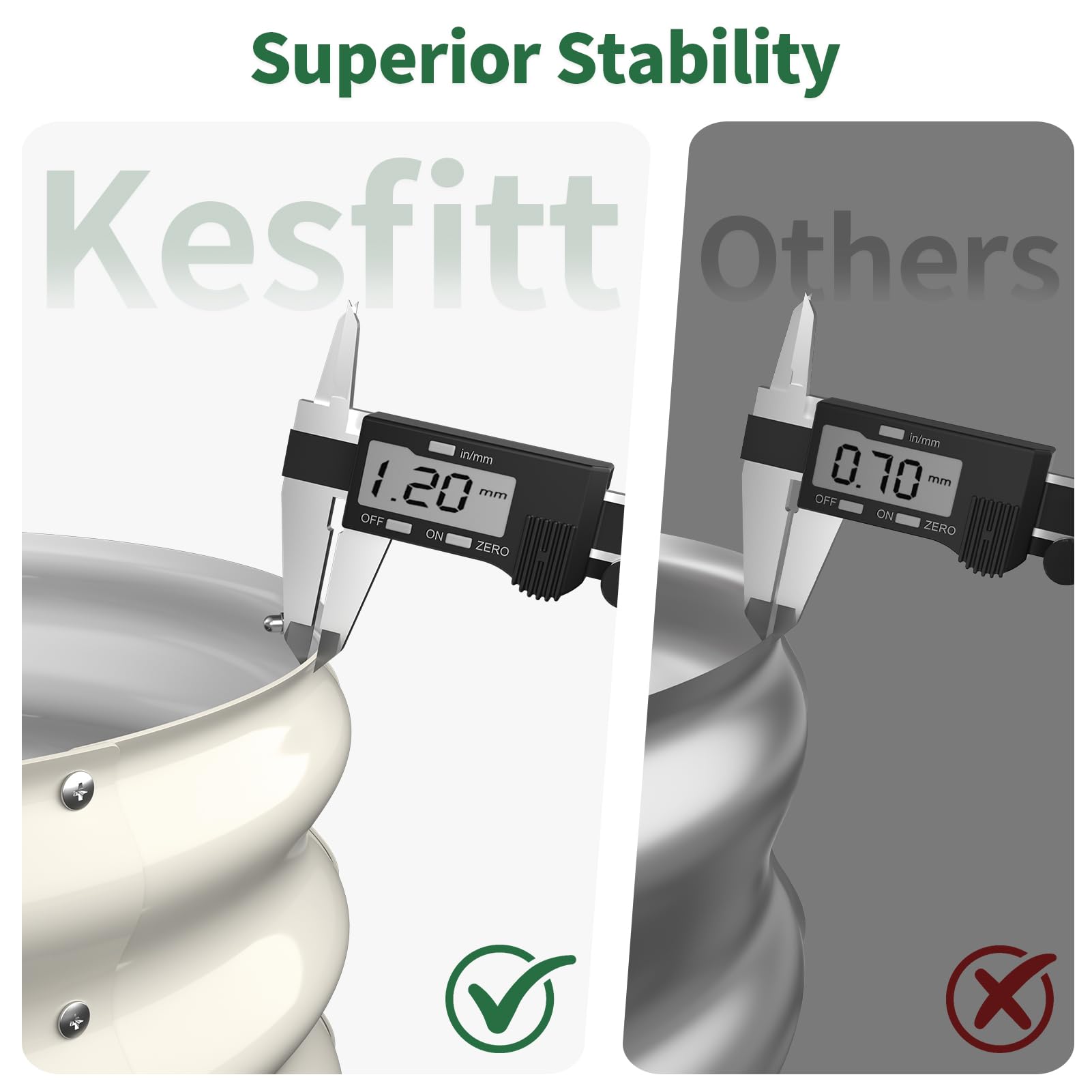 Kesfitt Raised Garden Bed, Metal Galvanized Steel Oval Garden Bed 8x2x1.5 ft with 18-Inch Deep Open-Bottom Design for Outdoor Vegetable Gardening, Pearl White