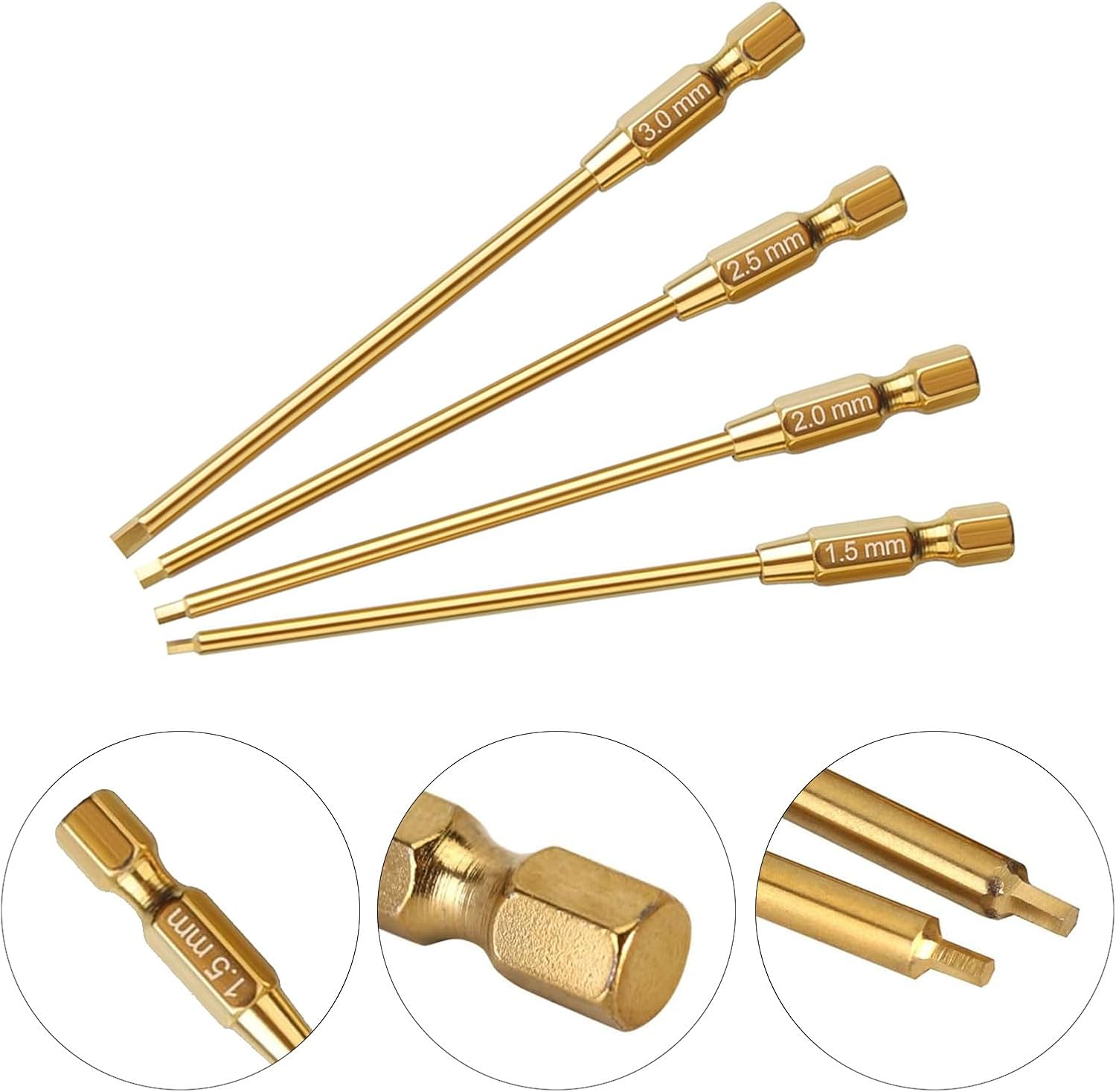 RC Tool, 4 in 1 Hex Screwdriver 1.5 mm 2.0 mm 2.5 mm 3.0 mm, Nut Driver Tool Kit for Modeling Car Hex Repairs