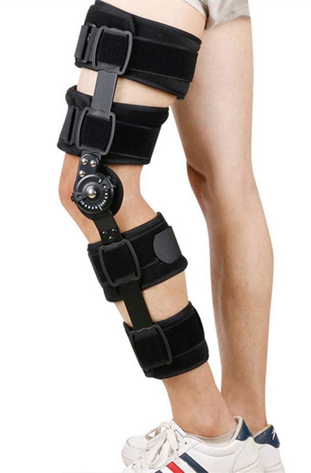 Soporte De Rodilla con Bisagras Bisagras Dobles Y Correas Cruzadas Ajustables Que Ayudan A Estabilizar La Rodilla para Artríticos/ACL/Desgarro De Menisco/Lesiones Deportivas (Color : L)