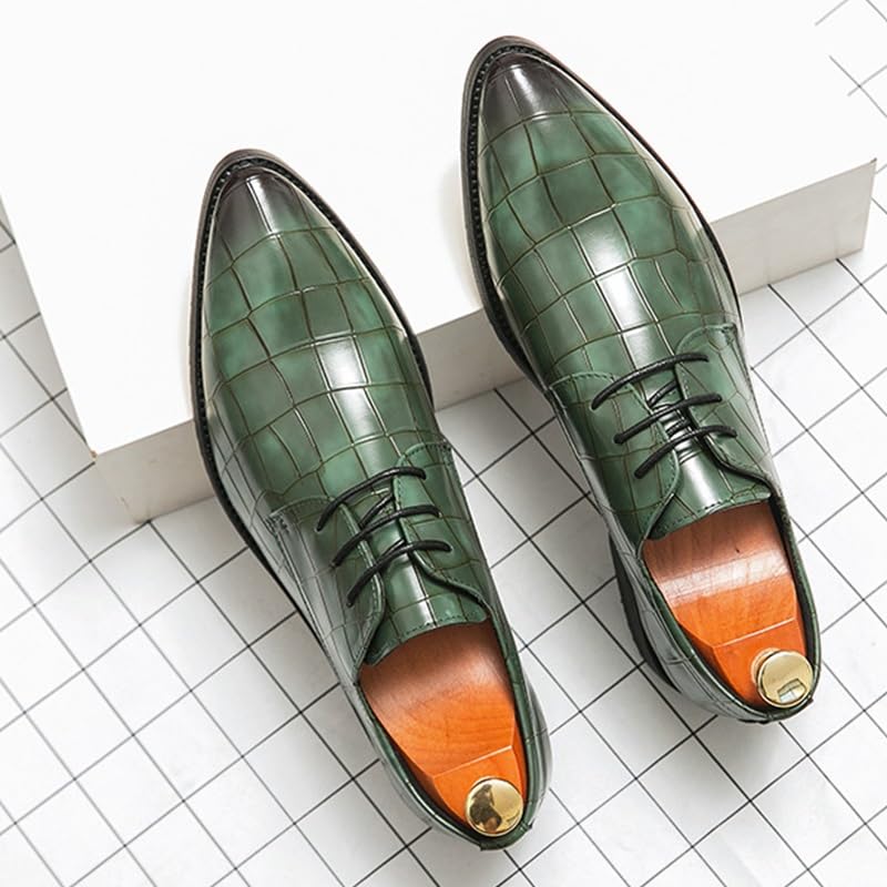 Men's Vintage Genuine Leather Oxford Shoes - Retro Lace Up Platform Dress Shoes with Pointed Toe for Business & Formal Occasions4