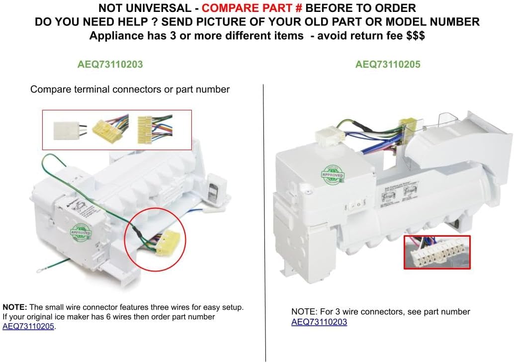 AEQ73110203 CKD110203X compatible with Kenmore Refrigerator Ice Maker Assembly Kit, Replacement Part