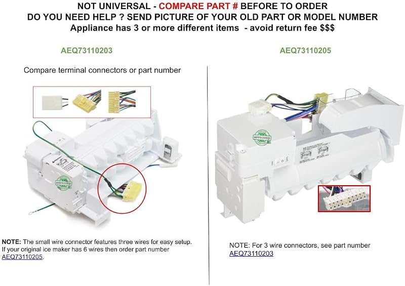 AEQ73110205 Ice Maker Assembly Compatible with LG Refrigerator, 14 Cube, Fits CKD110205X