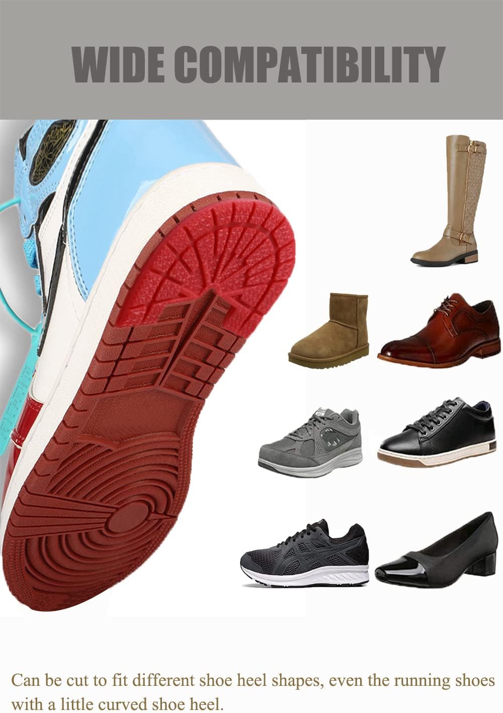 Compre Protector de suela para zapatillas de deporte, placas de reparación  del tacón de zapato autoadhesivas fuertes para Air Jordan 1 Almohadilla del  talón antideslizante para hombres y mujeres - Versión mejorada
