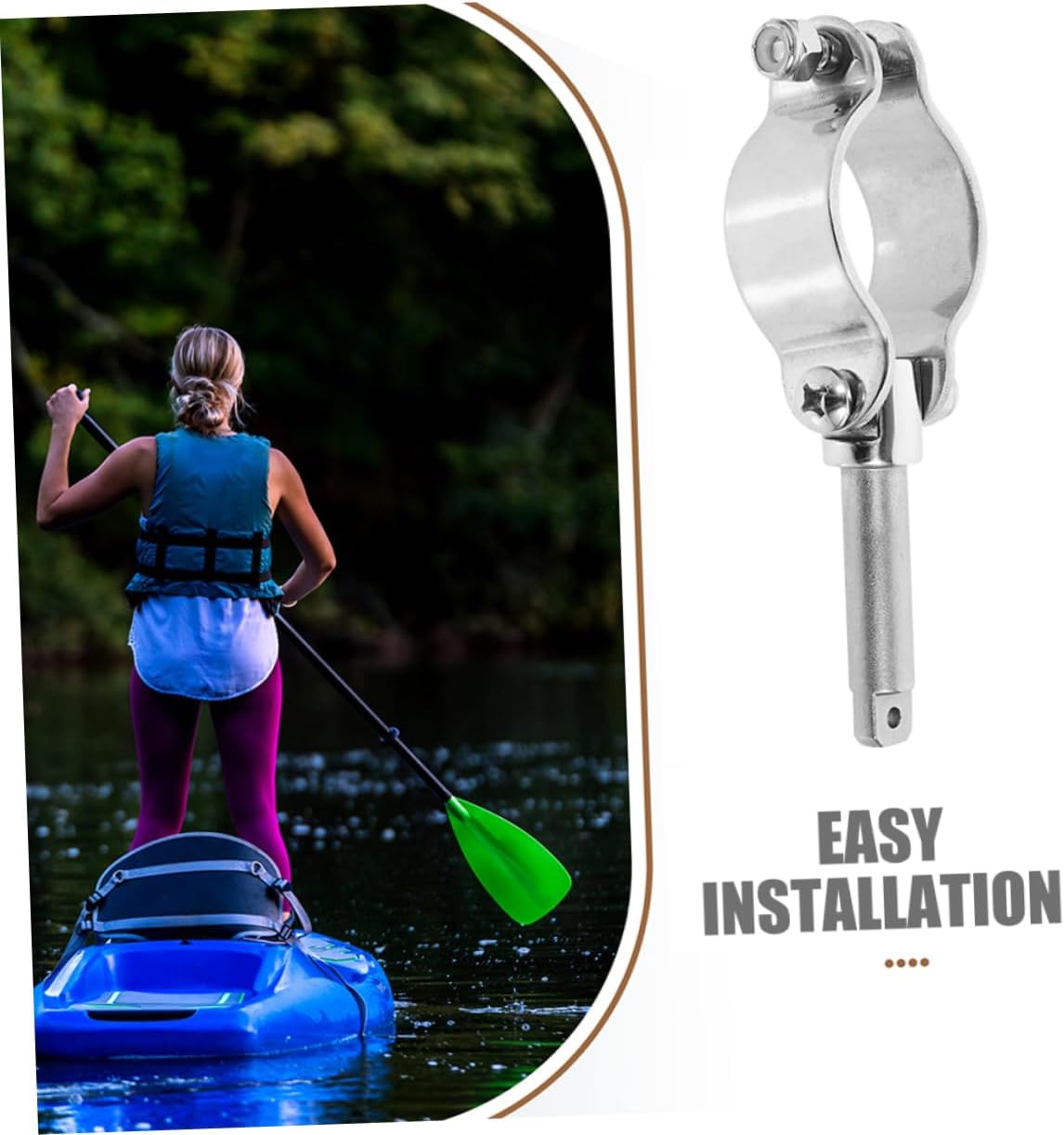 2pcs Stainless Steel Kayak Holder Bracket Oar Mounting Bracket for Canoes and Kayaks Versatile Fishing Gear Accessory for Watercraft
