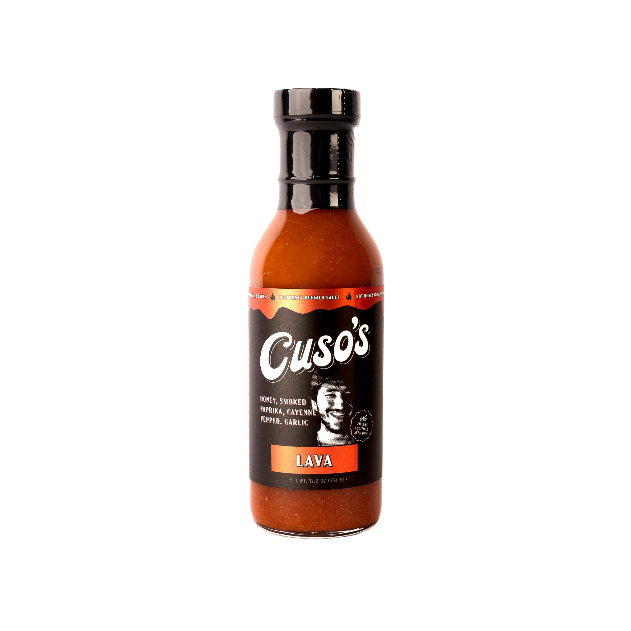 Cuso’s Lava Hot Honey Buffalo Sauce - Marinade for Chicken, Wings Buffalo Dipping Sauces- 12 oz Low Sodium