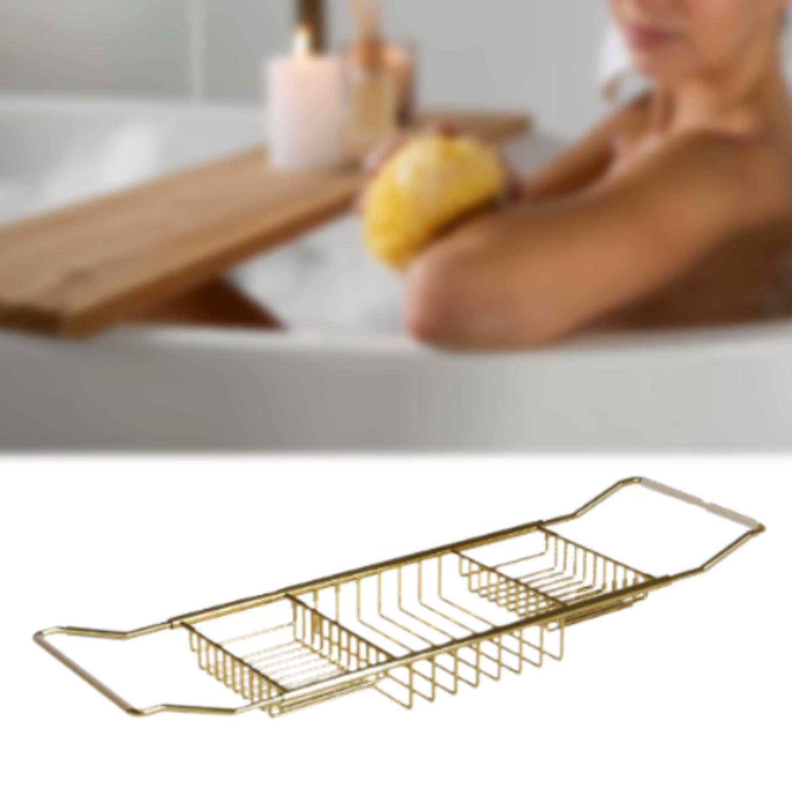 Vassoio per vasca da bagno, ripiano per shampoo, sapone e accessori da bagno