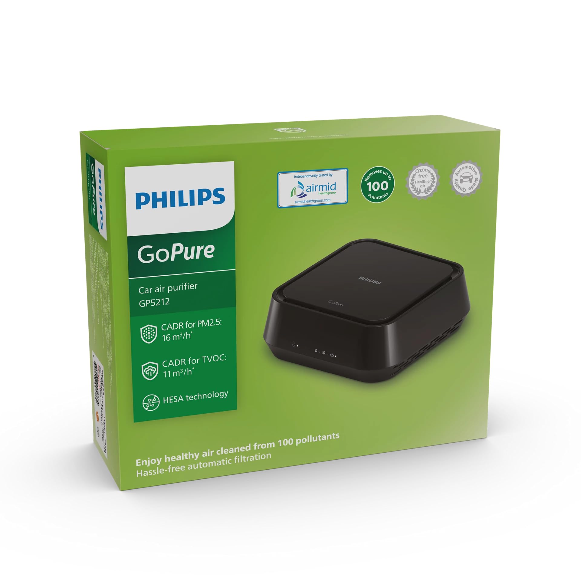 Black GoPure 5212 Car air purifier (Black) With HEPA and HESA Filter.